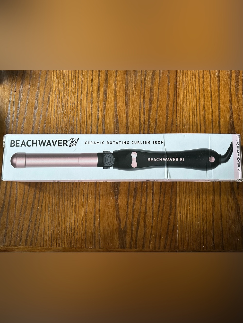 NIB Beachwaver B1 Ceramic Rotating Curling Iron - Pink and Black